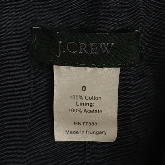 J CREW Classic Dark Navy Blue Gray Pinstripe Tailored Jacket Blazer sz 0 - Picture 7 of 7